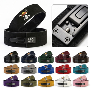 Custom Embroidered Design OEM ODM Leather Lever Weightlifting <b>Belt</b> Steel Buckle Powerlifting Gym Fitness Support <b>Belt</b> Men's - Product Image 1