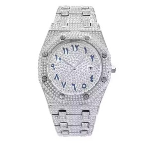 Montre de luxe pour femme à quartz ETA, cadran en verre saphir, boîtier carré en alliage, bracelet en acier inoxydable avec moissanite VVS, résistance à l'eau 10 bars - Product Image 5