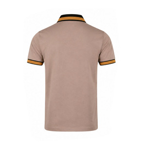 EKIN IMPEX Men's Casual Polo Shirt And Shorts <b>Set</b> Beige With Black And Orange Trim Breathable <b>Knitted</b> Summer Wear T Shirts <b>Set</b> - Product Image 5