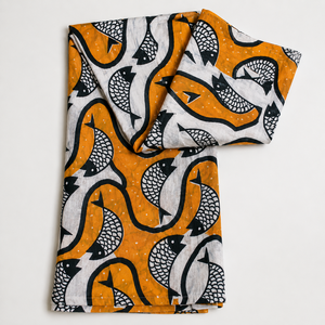 Nautical Fish Print Cotton Fabric 58/60 Inch Woven Medium Weight Home Textile Scarf Shawl for Women - Product Image 2