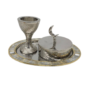Impresionante Juego de Quemadores de Incienso Metálicos con Tapa y Bandeja a Juego para Aromaterapia, Decoración de Mesa para el Hogar, Ramadán, Quemador de Bakhoor - Product Image 1