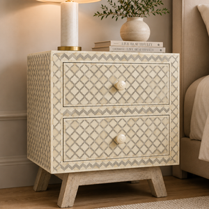 Pattern Inlay Solid Wood <b>Sideboard</b> with Drawer Storage Durable & Space-Saving for Living Room Bedroom Villa & Apartment - Product Image 2