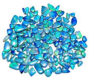 Natural Australian Blue Fire <b>Opal</b> Doublet Cabochon Fancy Shape Loose Gemstone Jewelry Making - Product Image 1