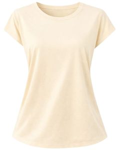 Ensemble de salon beige pour femme : T-shirt à manches courtes et short – Pyjama décontracté d'été en mélange de coton doux et respirant – Tenue deux pièces - Product Image 3