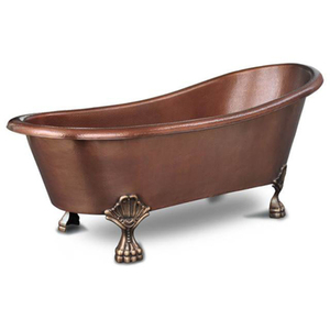 Baignoire autoportante en cuivre pur, écologique, finition patine verte et cuivre, grande taille, pour salle de bain - Product Image 6