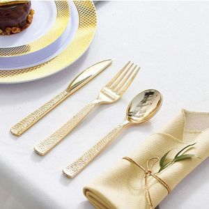 Ensemble de couverts vintage de luxe en or, 5 pièces, en acier inoxydable, cuillère, fourchette, couteau, pour hôtel, maison, restaurant - Product Image 5