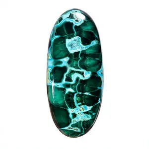 พลอยมาลาไคต์คริสโคลลาธรรมชาติทรงหลังเบี้ย IK-212 FAIJAN GEMS จากราชสถาน สำหรับทำเครื่องประดับ - Product Image 2