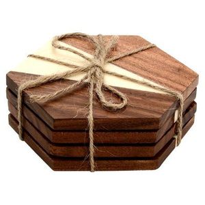 Sous-verres de cuisine rectangulaires en bois résistants à l'humidité, absorbants, durables, design classique - Product Image 2