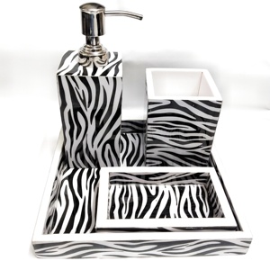 Handmade Unique Resin Enamel Brush Holder and Tray <b>Set</b> with Hand <b>Soap</b> Dispenser for India - Product Image 6