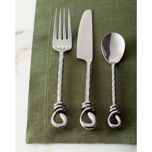 Elegante Juego de Cubiertos Reutilizables para Hotel, Restaurante y Hogar, con Acabado de Espejo Plateado, Juego de Cubiertos con Mango Pulido para Mesa - Product Image 1