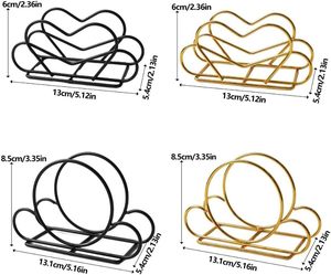 Metal Napkin Holder Iron Rustic Vintage Heart Shape Napkin Holder Tabletop Tissue Dispenser for <b>Kitchen</b> Dining <b>Table</b> Home - Product Image 4