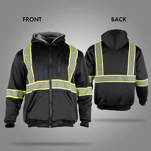Pantalon de travail en coton noir, fermeture éclair intégrale, capuche amovible, imperméable, coupe-vent, respirant, anti-plis, sécurité, OEM - Product Image 6