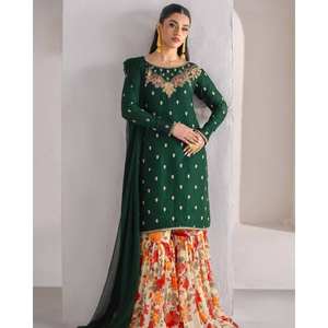 Hermoso Conjunto de Salwar Kameez de Algodón con Bordado para Fiestas - Product Image 2