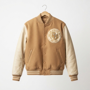 Vestes universitaires personnalisées en gros, style vintage, haute qualité, corps en laine épaisse, manches en cuir, vestes Letterman - Product Image 1