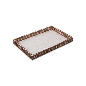 Signature Luxury Bone Inlay <b>Round</b> Decorative Organizer Tray with Handcrafted Mosaic Artwork for Coffee <b>Table</b>, <b>Console</b>, Dresser - Product Image 2