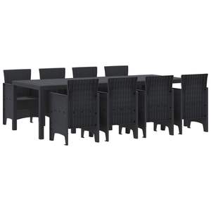 Juego de comedor de jardín de polipropileno antracita de 9 piezas - Product Image 2