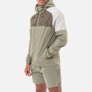 Sudadera con capucha casual de color liso con cremallera de 1/4, cortavientos para hombre con cordón ajustable y tira reflectante, 100% algodón - Product Image 2