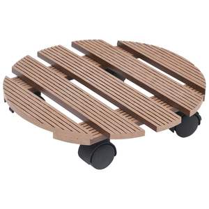 Ensemble de 2 chariots à plantes en composite bois-plastique brun moyen pour chariots à main pour l'entretien du jardin - Product Image 2
