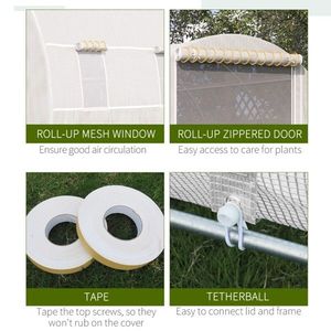 19 X 10 X 7 White As Walk-In Tunnel Greenhouse Steel Frame Garden Warm House Green with Greenhouse Cover - Product Image 6