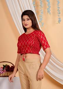 Cotton Gold Floral Printed Anarkali Kurta <b>Wrap</b> Kurti Blouse Women Girls Ethnic Summer Clothing Recycled Materials Sun Protection - Product Image 6