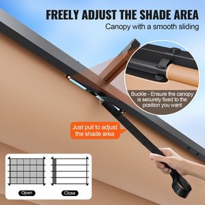 Pergola extérieure moderne en aluminium de 10' x 13' avec auvent rétractable, abri solaire, gazebo - Product Image 4