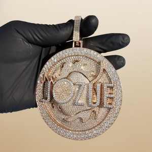 Colgante de Moissanita con Letra Inicial Personalizada en Disco Redondo para Hombre y Mujer, Plata de Ley 925, Joyería Fina, Colgantes y Dijes - Product Image 2