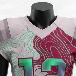 Maillot de football américain personnalisé, respirant, avec logo d'équipe, vente en gros, sublimation, logo OEM imprimé, vêtements de sport d'équipe, t-shirt d'entraînement - Product Image 4