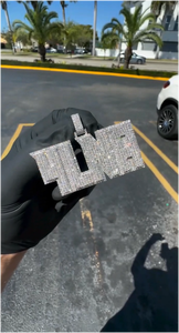 Collier personnalisé hip-hop avec pendentif lettre/chiffre serti de pierres, plaqué or, avec pierres en moissanite, collier prénom personnalisé pour homme - Product Image 2