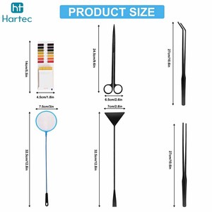 Juego de Herramientas de Acuarios de Acero Inoxidable Negro Mate Premium, Tijeras para Podar Plantas Vivas, Pinzas, Kit de Mantenimiento para Peceras - Product Image 5