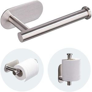 Portarotolo da parete autoadesivo in acciaio inox SUS 304 per bagno - Product Image 1