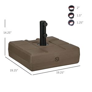 Supporto per Ombrellone in Acciaio Marrone Resistente per Pali da 1.2, 1.5 e 2 Piedi con Base Riempibile, Arredo da Esterno per Supporto Stabile - Product Image 3