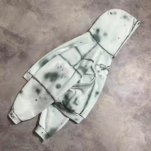 Sweat-shirts à capuche imprimés effet délavé pour hommes, en coton doux, style streetwear classique, effet usé - Product Image 5