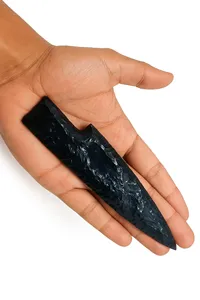 Lame en obsidienne noire taillée à la main, 5,5 à 6 pouces, artefact en verre volcanique naturel - Product Image 3