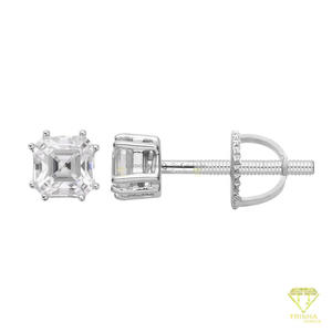 Magnifiques boucles d'oreilles solitaires en diamant de laboratoire, argent sterling 925, scintillantes, élégantes, bijoux fins - Product Image 2