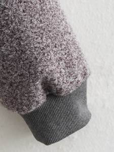 Manteaux pour femmes en polyester tissé respirant à fermeture éclair, col rond, décontractés, gris, pour l'automne - Product Image 4