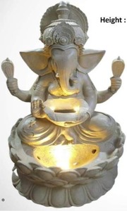 Nouvelle Statue de Ganesh Ganpati 2026 pour l'Inde, Fontaine Cascade Lumineuse en Polyrésine, Traditionnelle d'Intérieur - Product Image 4