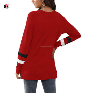 Sweat-shirt blanc à col rond manches longues pour femmes, vêtements OEM, en coton épais et épais, au style décontracté, à la mode, Logo personnalisé imprimé, - Product Image 3