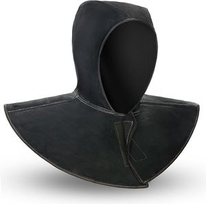 Masque de soudeur intégral en cuir robuste à assombrissement automatique, ignifuge, isolant thermique, respirant, avec protection du cou - Product Image 1