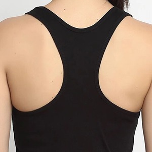 Débardeur tricoté color block noir et bleu pour femme, col rond, respirant, décontracté, sans manches, longueur normale - Product Image 4