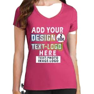 เสื้อยืดผ้าฝ้ายผ้าเรยอนสำหรับผู้หญิง, แฟชั่นใหม่ลำลองขนาดใหญ่พิเศษปักลายโลโก้กระดุมปักเลื่อมสำหรับวัยรุ่น - Product Image 1