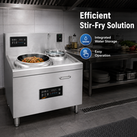 Cuisinière à wok électrique professionnelle à tête unique en acier inoxydable avec contrôle numérique pour cuisine de restaurant