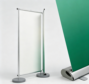 Bannière d'exposition rétractable personnalisée avec impression couleur intégrale, support déroulable, haute qualité, installation facile, pour entreprises - Product Image 1