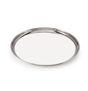 Plato Redondo de Acero Inoxidable Pulido, Moderno y Plano, para Servir y Uso en la Cocina, a Buen Precio - Product Image 4