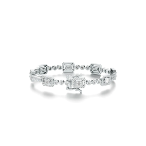 10K <b>Solid</b> <b>Gold</b> Rhodium Plated IGI Certified Lab Grown Diamond Baguette Halo Luxury Tennis Bracelet Women Wedding Engagement Gift - Product Image 4