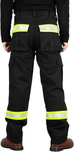 High Visibility Flame Retardant <b>Work</b> <b>Pants</b> Reflective Stripe <b>Cargo</b> Trousers Elastic Waist Safety Uniform Navy - Product Image 3