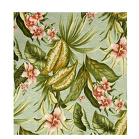 Funda de Cojín Estilo Hamptons con Estampado Vintage de Palmeras y Flores, Funda de Cojín Cuadrada para Decoración del Hogar, Patrón Azul y Crema