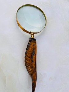 Loupe artisanale en corne de chèvre naturelle, forme naturelle sculptée, imitation antique, objet de collection - Product Image 6
