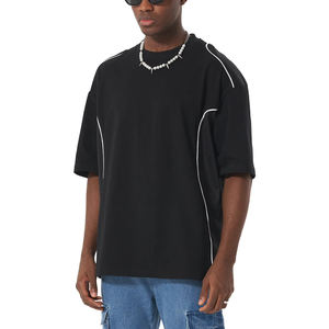 Camiseta Deportiva para Hombre, Personalizada con Logotipo, Paneles en Contraste, Corte Holgado, Tela de Jersey de Algodón - Product Image 2