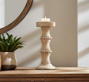 Porte-bougie en bois rustique de luxe, accent décoratif pour table, entrée et salon, au meilleur prix - Product Image 6