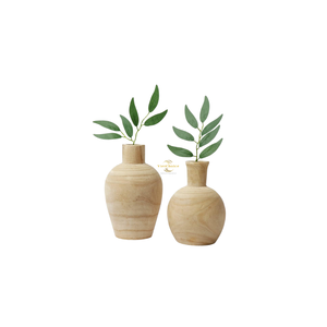 Vases en bois faits à la main écologiques, vase décoratif en bois naturel massif pour un style de maison durable - Product Image 4